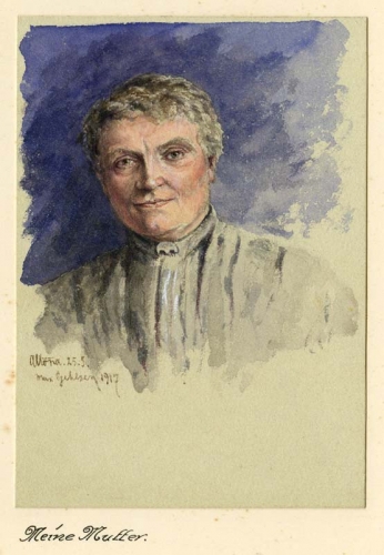 Agrandir l'image Max GEHLSEN, Ma mère, 25 mai 1917, aquarelle sur carton, 36 x 25 cm