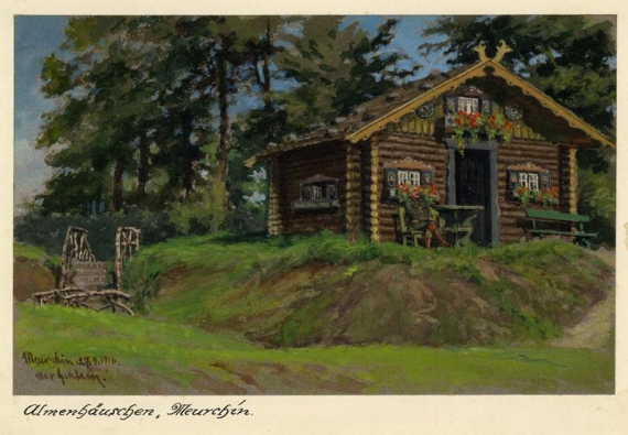 Agrandir l'image Max GEHLSEN, Meurchin Chalet alpin, 27 septembre 1916, aquarelle sur carton, rehauts de gouache, 14,5 x 22,5 cm